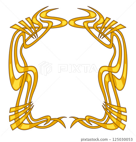 Frame in art nouveau style. Decorative geometric element. Frame in art nouveau style. Decorative geometric element. 125030053