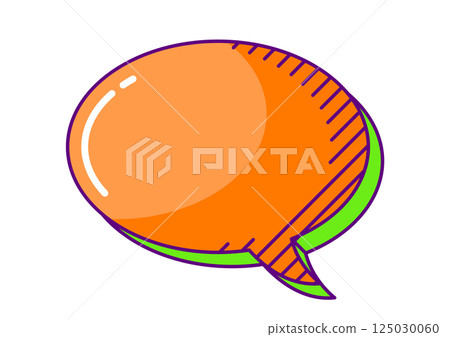 Speech bubble in line art style. Decorative abstract background. 125030060