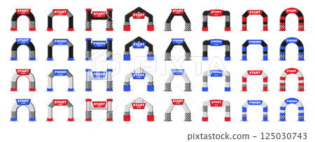 Start and Finish Arch Icon Set. Sport Event Logo and Badge Collection in Light and Dark Styles.. Start and Finish Arch Icon Set. Sport Event Logo and Badge Collection in Light and Dark Styles.. 125030743