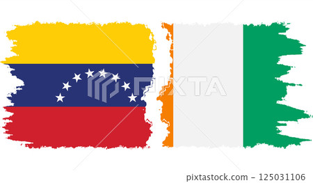 Ivory Coast and Venezuela grunge flags connection vector Ivory Coast and Venezuela grunge flags connection vector 125031106