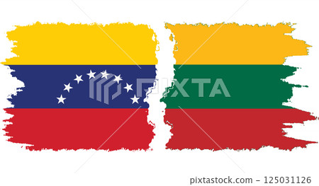 Lithuania and Venezuela grunge flags connection vector Lithuania and Venezuela grunge flags connection vector 125031126