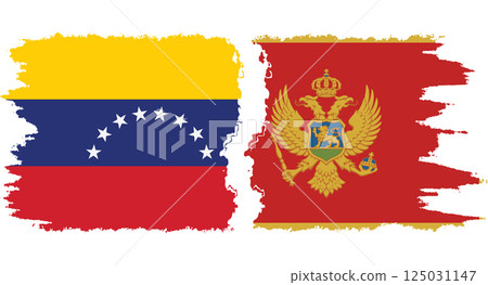 Montenegro and Venezuela grunge flags connection vector Montenegro and Venezuela grunge flags connection vector 125031147