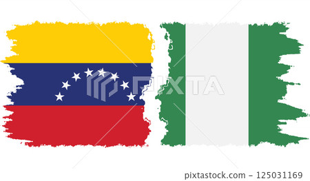 Nigeria and Venezuela grunge flags connection vector 125031169