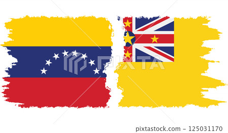 Niue and Venezuela grunge flags connection vector 125031170