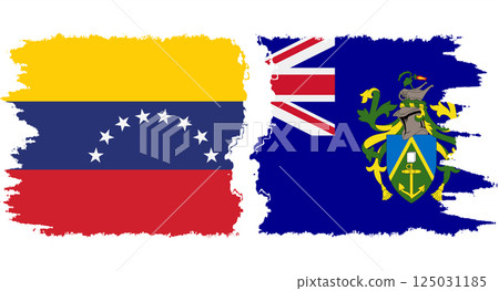 Pitcairn Islands and Venezuela grunge flags connection vector 125031185