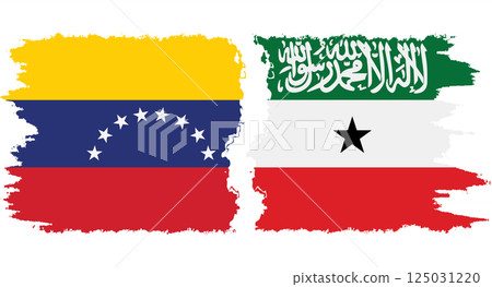 Somaliland and Venezuela grunge flags connection vector Somaliland and Venezuela grunge flags connection vector 125031220