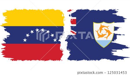 Anguilla and Venezuela grunge flags connection vector 125031453