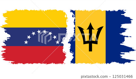 Barbados and Venezuela grunge flags connection vector Barbados and Venezuela grunge flags connection vector 125031466