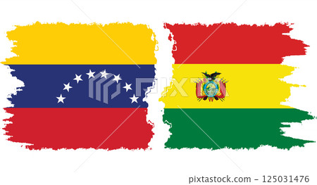 Bolivia and Venezuela grunge flags connection vector Bolivia and Venezuela grunge flags connection vector 125031476