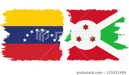 Burundi and Venezuela grunge flags connection vector 125031489
