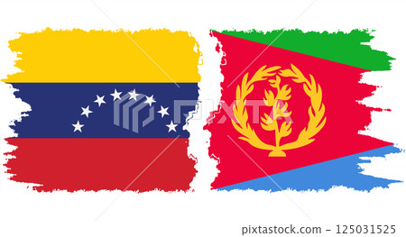 Eritrea and Venezuela grunge flags connection vector 125031525