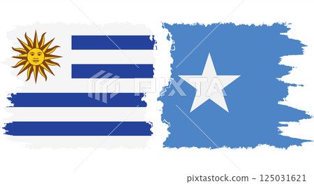 Somalia and Uruguay grunge flags connection vector Somalia and Uruguay grunge flags connection vector 125031621