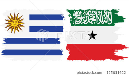 Somaliland and Uruguay grunge flags connection vector Somaliland and Uruguay grunge flags connection vector 125031622
