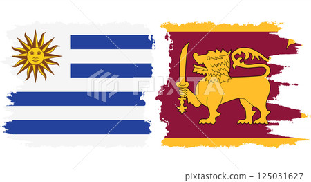 Sri Lanka and Uruguay grunge flags connection vector Sri Lanka and Uruguay grunge flags connection vector 125031627