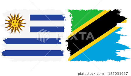 Tanzania and Uruguay grunge flags connection vector Tanzania and Uruguay grunge flags connection vector 125031637
