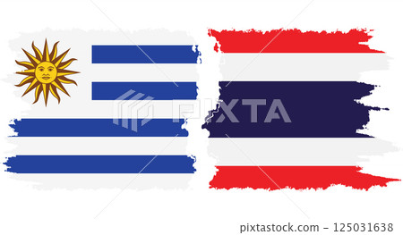 Thailand and Uruguay grunge flags connection vector Thailand and Uruguay grunge flags connection vector 125031638