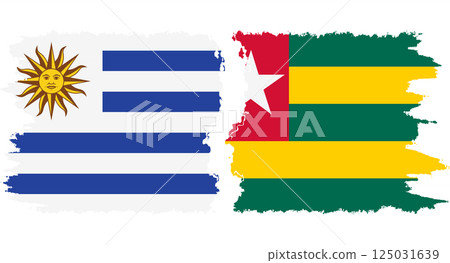 Togolese Republic and Uruguay grunge flags connection vector Togolese Republic and Uruguay grunge flags connection vector 125031639