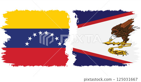American Samoa and Venezuela grunge flags connection vector 125031667