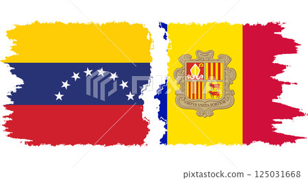 Andorra and Venezuela grunge flags connection vector 125031668