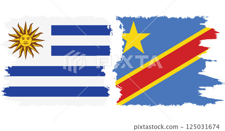 Congo - Kinshasa and Uruguay grunge flags connection vector Congo - Kinshasa and Uruguay grunge flags connection vector 125031674