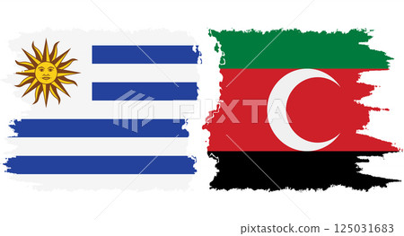 Darfur and Uruguay grunge flags connection vector Darfur and Uruguay grunge flags connection vector 125031683
