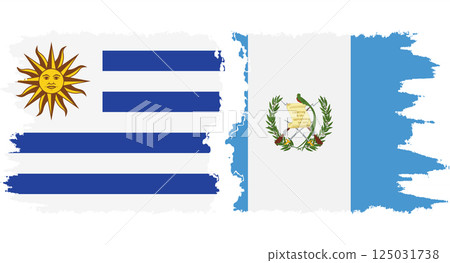 Guatemala and Uruguay grunge flags connection vector Guatemala and Uruguay grunge flags connection vector 125031738