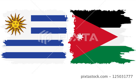 Jordan and Uruguay grunge flags connection vector Jordan and Uruguay grunge flags connection vector 125031777