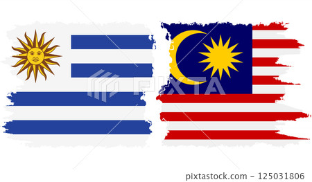 Malaysia and Uruguay grunge flags connection vector Malaysia and Uruguay grunge flags connection vector 125031806