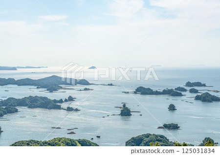 Kujukushima Hakkei, Sasebo City, Nagasaki Prefecture Scenery of Kujukushima seen from Ishidake Observatory Kujukushima Hakkei, Sasebo City, Nagasaki Prefecture Scenery of Kujukushima seen from Ishidake Observatory 125031834