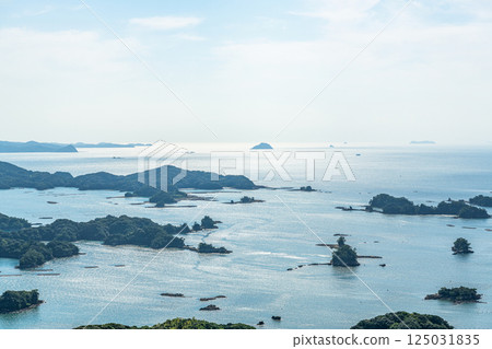 Kujukushima Hakkei, Sasebo City, Nagasaki Prefecture Scenery of Kujukushima seen from Ishidake Observatory 125031835