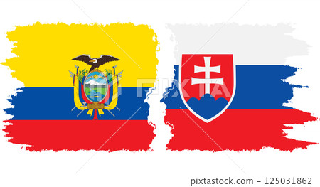 Slovakia and Ecuador grunge flags connection vector 125031862