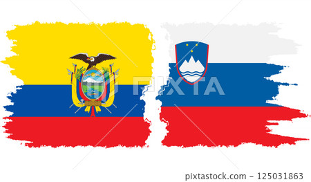 Slovenia and Ecuador grunge flags connection vector 125031863