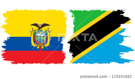 Tanzania and Ecuador grunge flags connection vector Tanzania and Ecuador grunge flags connection vector 125031882