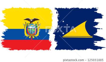 Tokelau and Ecuador grunge flags connection vector Tokelau and Ecuador grunge flags connection vector 125031885