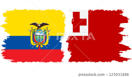Tonga and Ecuador grunge flags connection vector Tonga and Ecuador grunge flags connection vector 125031886