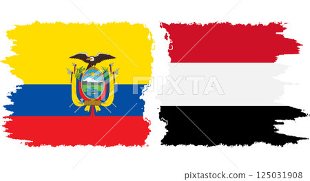 Yemen and Ecuador grunge flags connection vector Yemen and Ecuador grunge flags connection vector 125031908