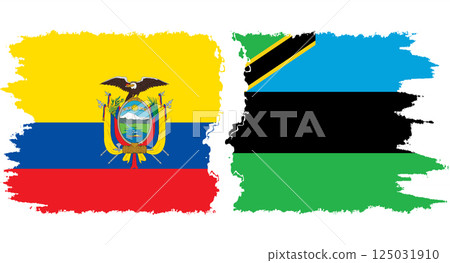 Zanzibar and Ecuador grunge flags connection vector Zanzibar and Ecuador grunge flags connection vector 125031910