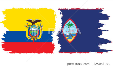 Guam and Ecuador grunge flags connection vector Guam and Ecuador grunge flags connection vector 125031979