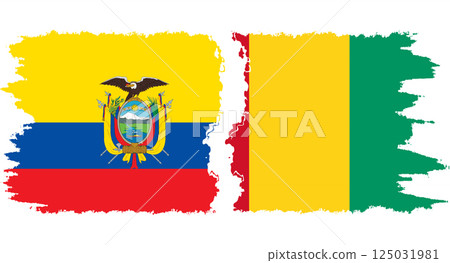 Guinea and Ecuador grunge flags connection vector Guinea and Ecuador grunge flags connection vector 125031981