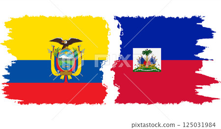 Haiti and Ecuador grunge flags connection vector Haiti and Ecuador grunge flags connection vector 125031984