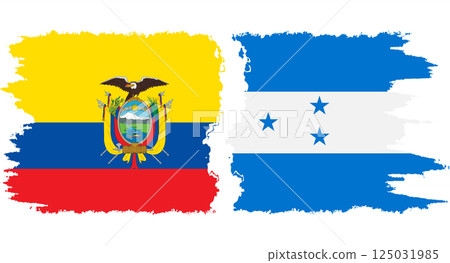 Honduras and Ecuador grunge flags connection vector Honduras and Ecuador grunge flags connection vector 125031985