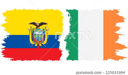 Ireland and Ecuador grunge flags connection vector 125031994