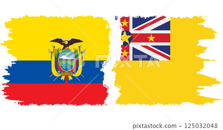 Niue and Ecuador grunge flags connection vector Niue and Ecuador grunge flags connection vector 125032048