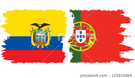 Portugal and Ecuador grunge flags connection vector Portugal and Ecuador grunge flags connection vector 125032064