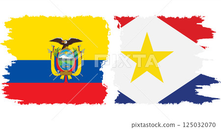 Saba and Ecuador grunge flags connection vector Saba and Ecuador grunge flags connection vector 125032070