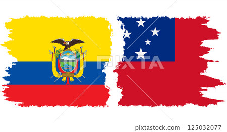 Independent State and Ecuador grunge flags connection vector 125032077