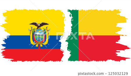 Benin and Ecuador grunge flags connection vector Benin and Ecuador grunge flags connection vector 125032129