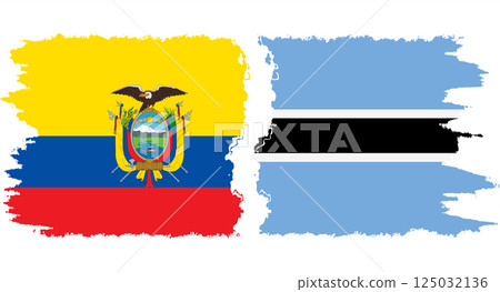 Botswana and Ecuador grunge flags connection vector Botswana and Ecuador grunge flags connection vector 125032136