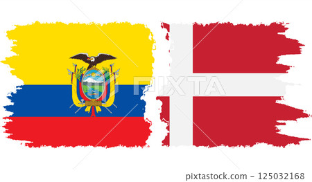 Denmark and Ecuador grunge flags connection vector Denmark and Ecuador grunge flags connection vector 125032168