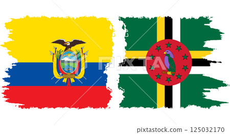 Dominica and Ecuador grunge flags connection vector Dominica and Ecuador grunge flags connection vector 125032170